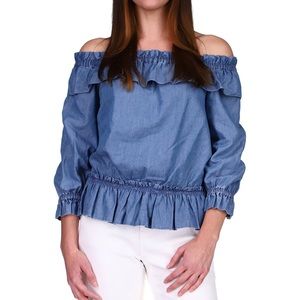 Michael Michael Kors ruffled Of-The-Shoulder top